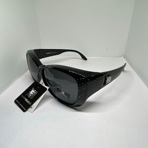 Barricade Polarized Fit Over Glasses UV400 Sunglasses Rhinestone Accent New